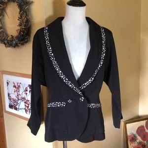 Vtg Y2K ANN TAYLOR Studio Size 6 
Graffiti Blazer ShawlCollar WingSleeve NEW